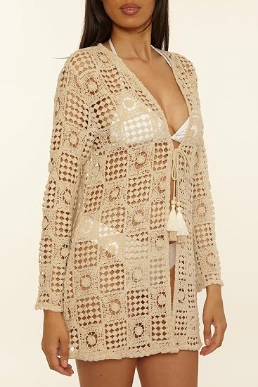 Lucky Brand Swim Tulum Crochet Kimono