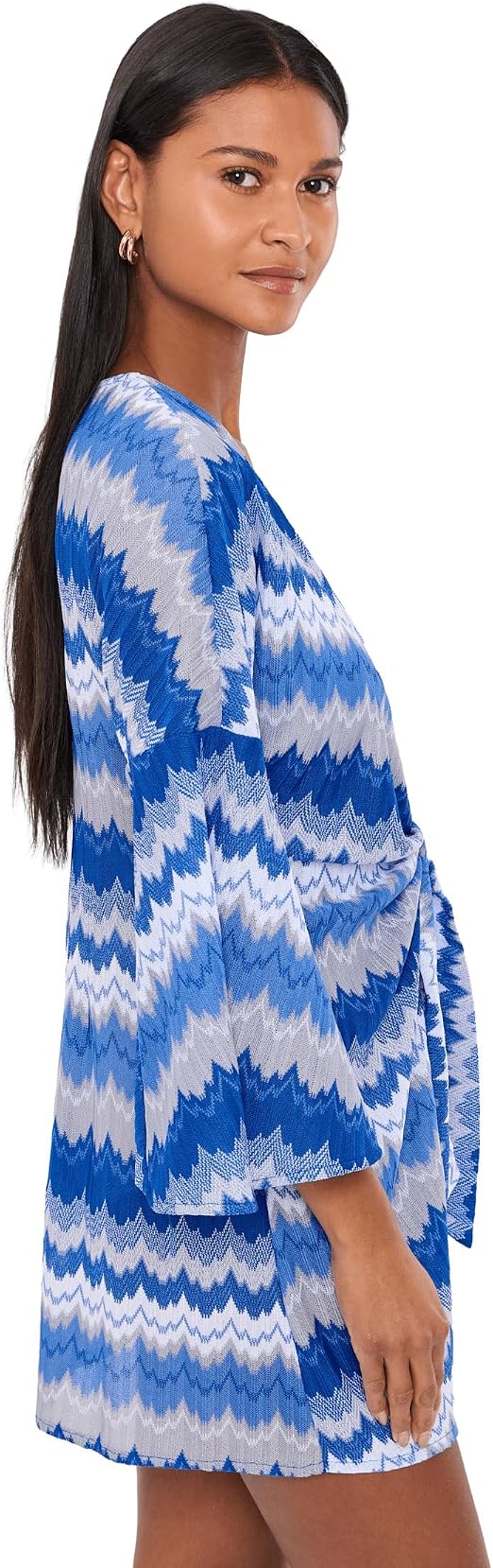 Becca Swim Women's Santorini Textured Tie Front Tunic