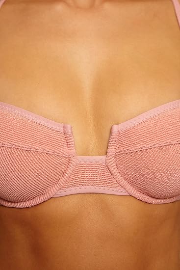 Isabella Rose Women's Como Textured Knit Underwire Bikini Top