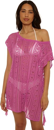 Becca Swim Women's Boho Bliss Sweater Knit Tunic, Casual, Beach Cover Up