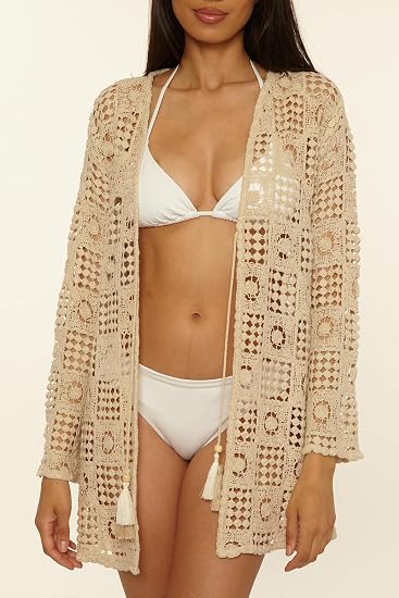 Lucky Brand Swim Tulum Crochet Kimono