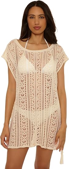 Becca Swim Women's Boho Bliss Sweater Knit Tunic, Casual, Beach Cover Up