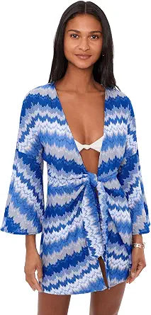 Becca Swim Women's Santorini Textured Tie Front Tunic