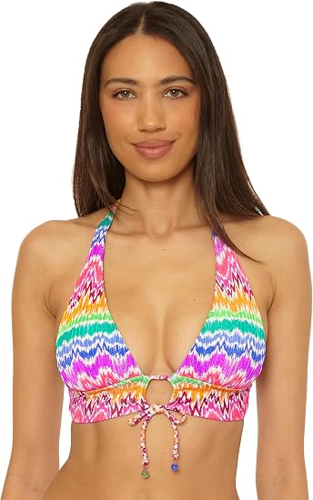 BECCA Swim Women's Rio Print Halter Bikini Top