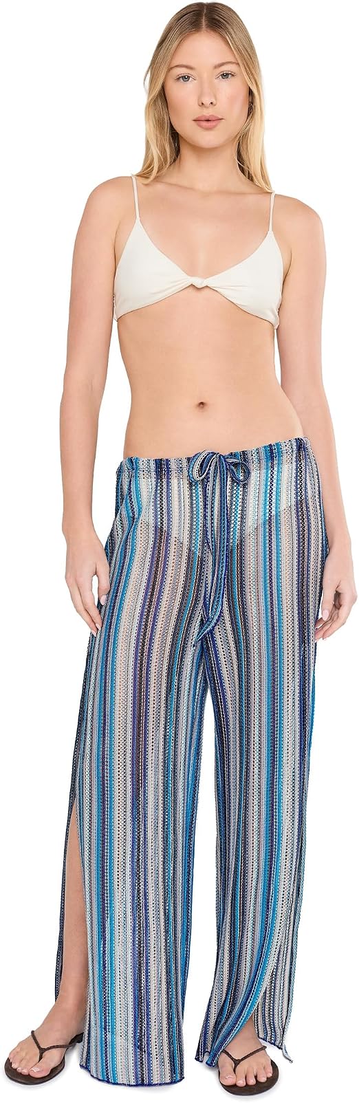 Becca Women's Seaside Pants, Casual, Split Leg, Beach Cover Up
