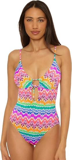 BECCA Swim Women's Rio Print One Piece Swimsuit