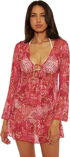 Becca Swim Women's Bali Pullover Tunic, Casual, Beach Cover Up