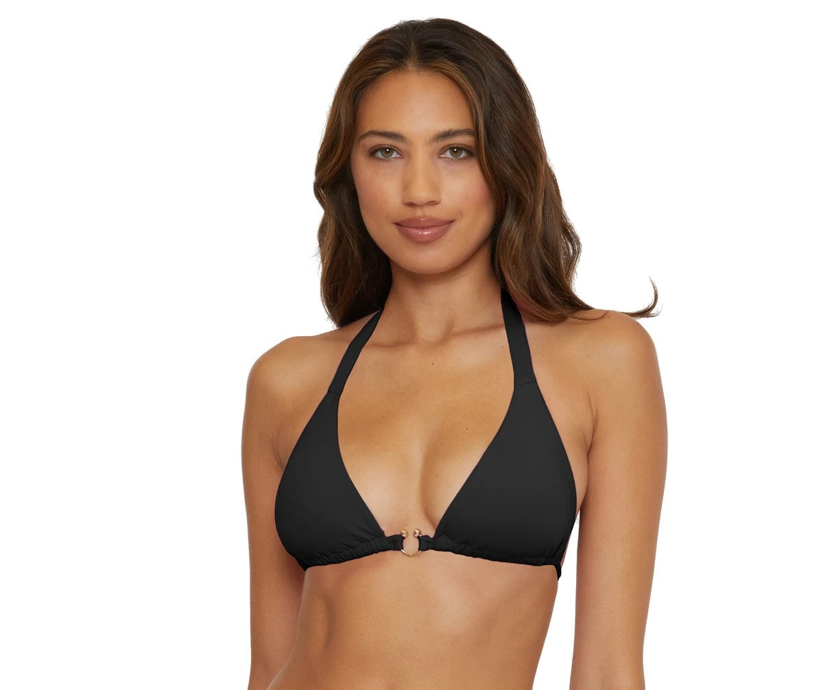 Becca Swim Women's Solid Color Code Cheryl Triangle Bikini Top