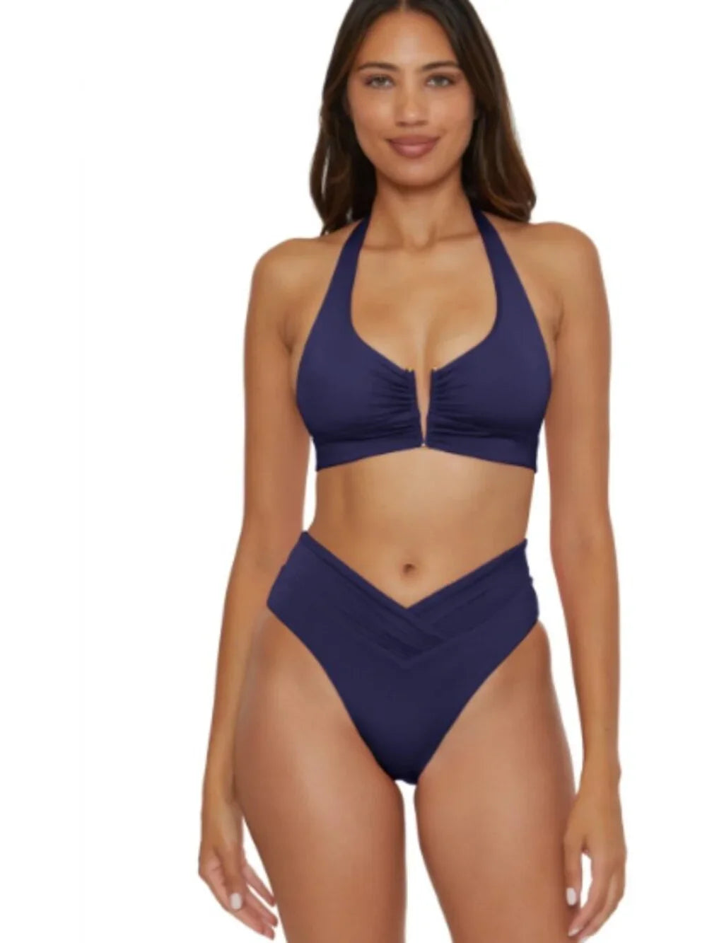 Becca Swim Women's Solid Color Code Carolina French Cut Hipster Bikini Bottom
