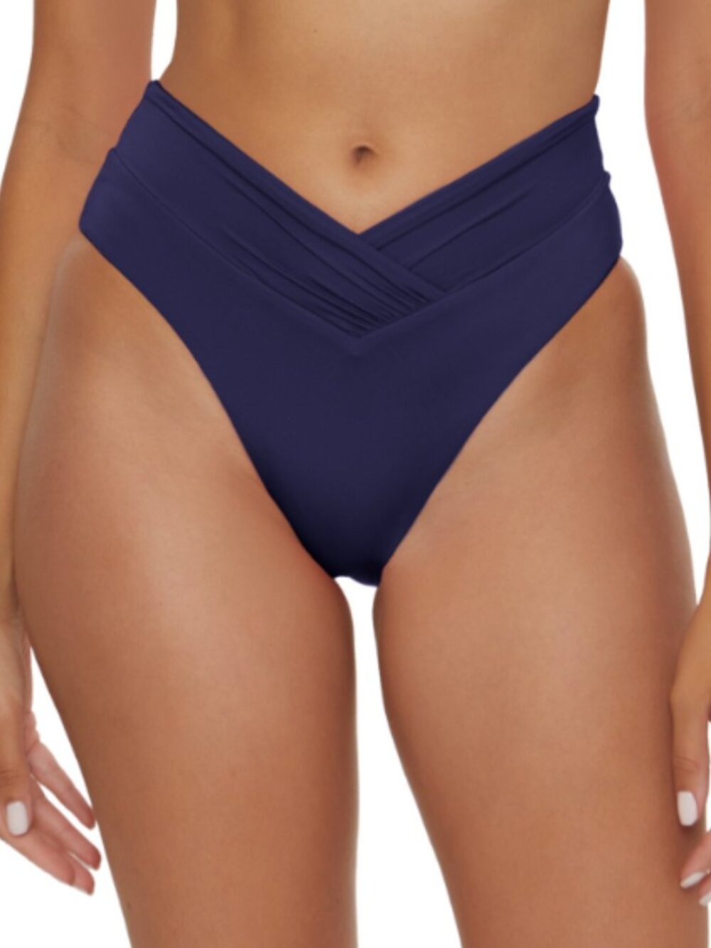 Becca Swim Women's Solid Color Code Carolina French Cut Hipster Bikini Bottom