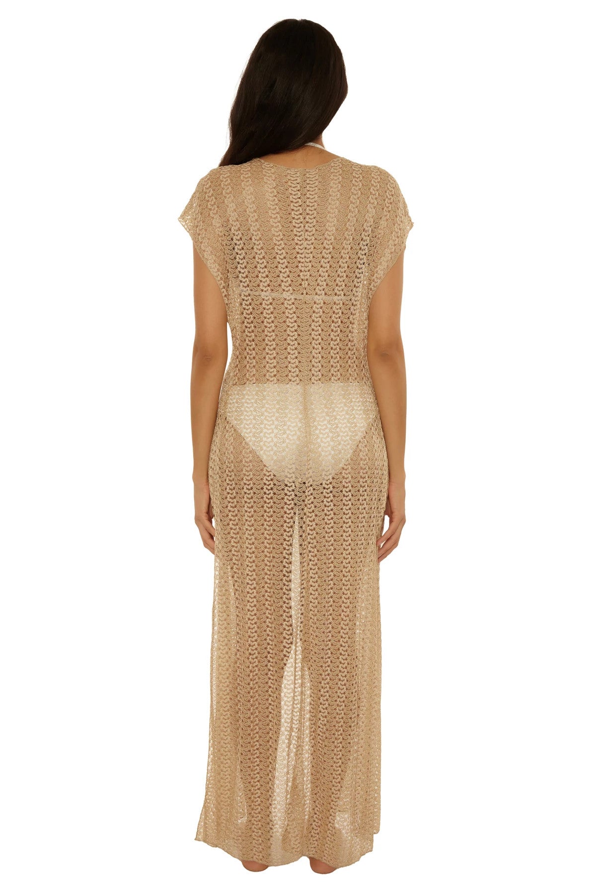 Becca Swim Women's Maxi Lenght Lace Crochet Tunic Coverup