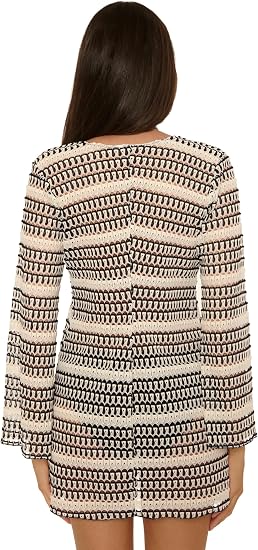 BECCA Swim Women's Utopia Crochet Tunic, Casual, Beach Cover Up
