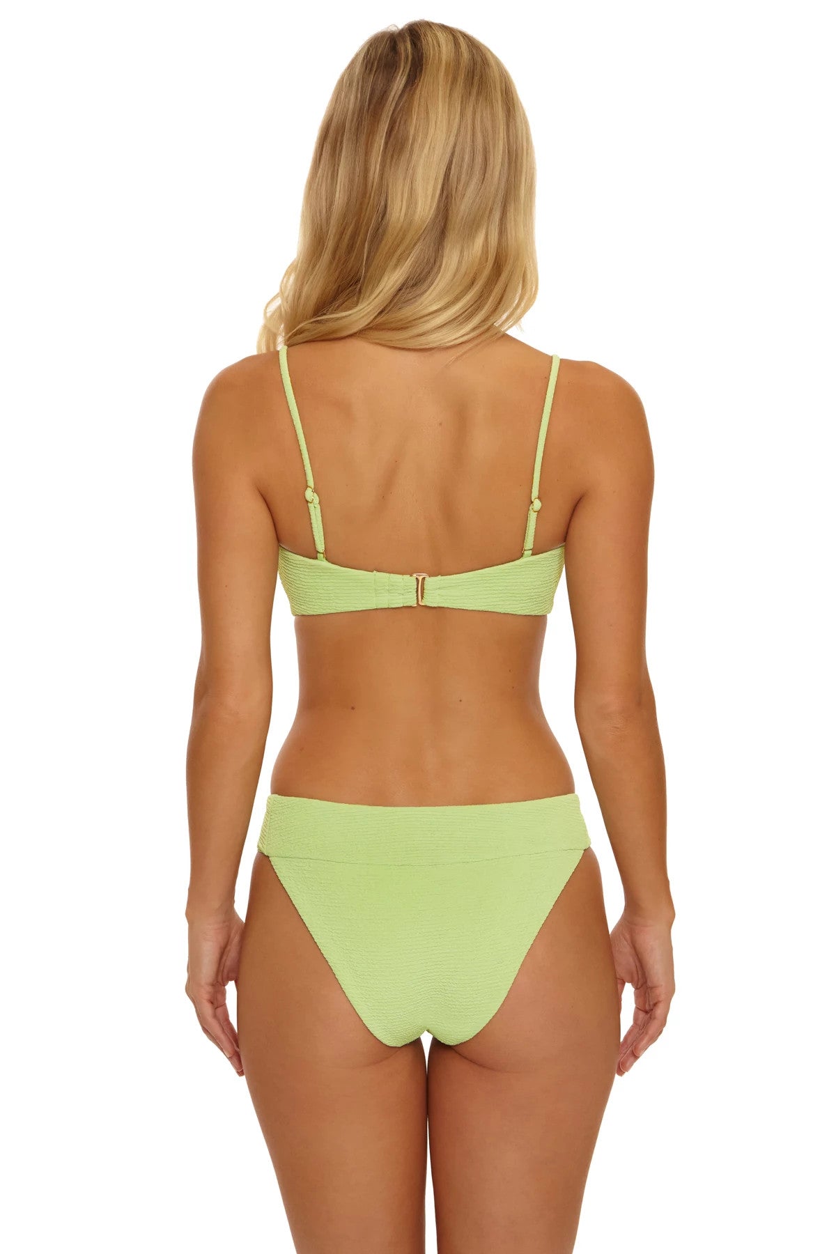 Isabella Rose Women's Trimmed Textured Bandeau Bikini Top