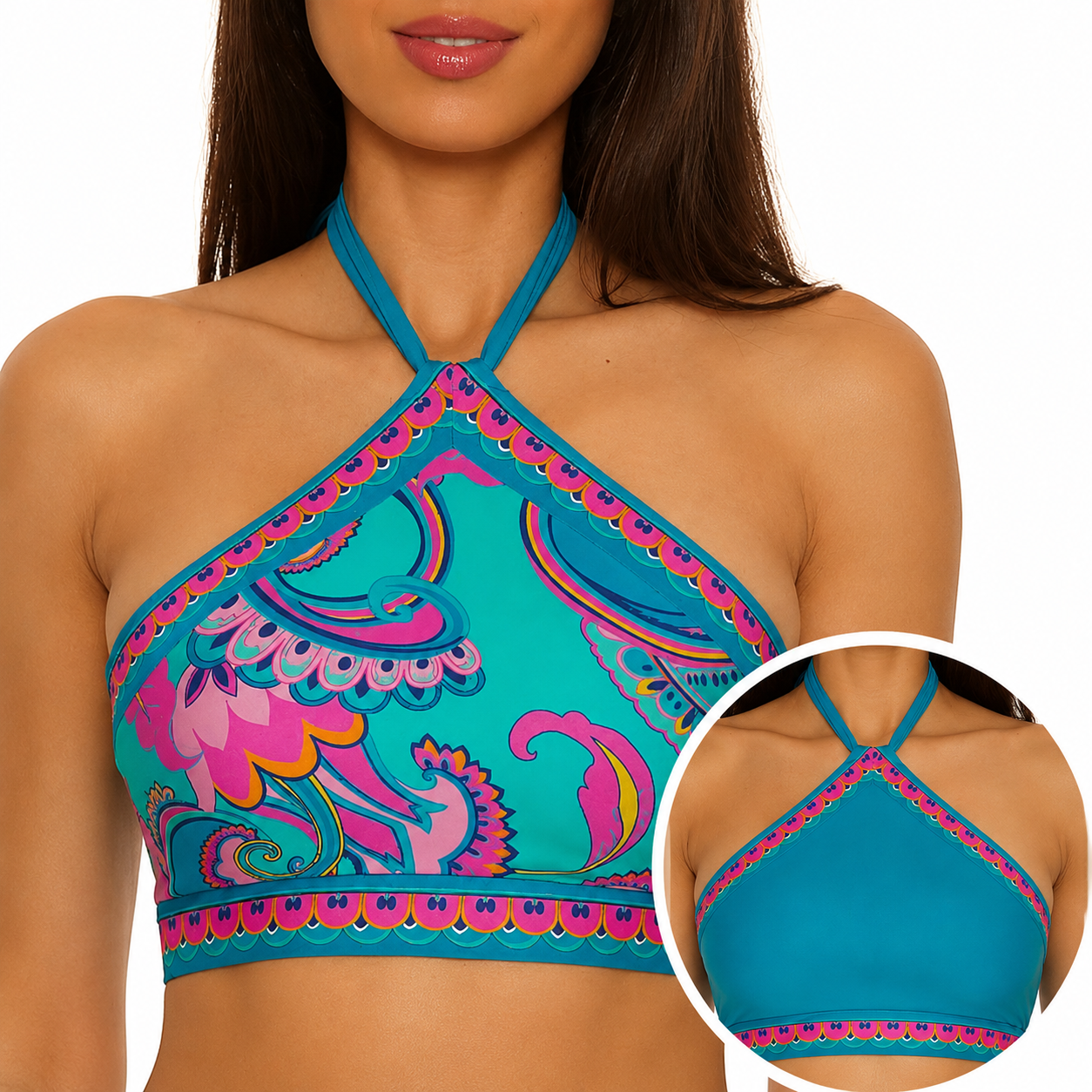 TRINA TURK MYKONOS HIGH NECK TOP