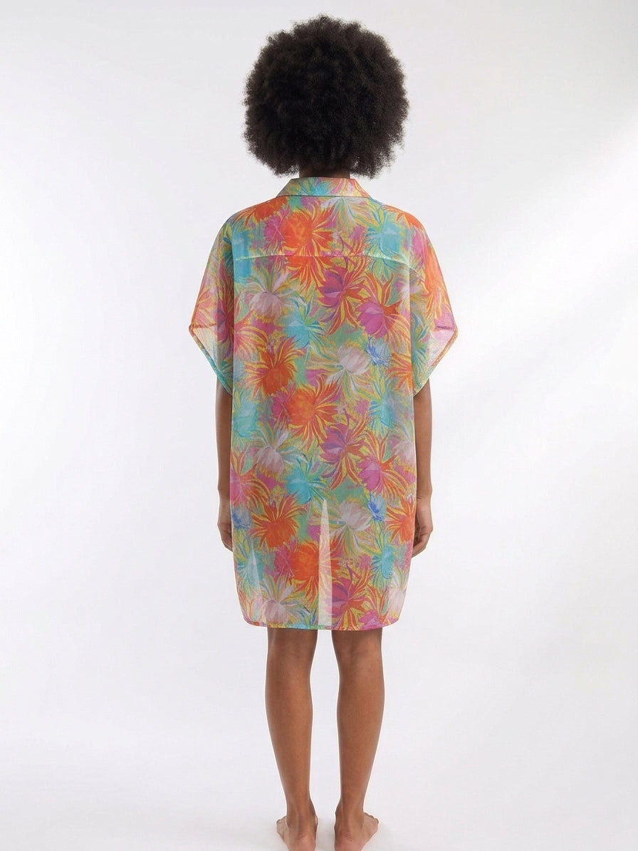 Sunsets Women's Lotus Print Shore Thing Tunic Cover-Up