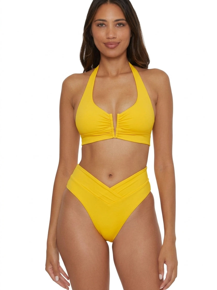 Becca Swim Women's Solid Color Code Carolina French Cut Hipster Bikini Bottom