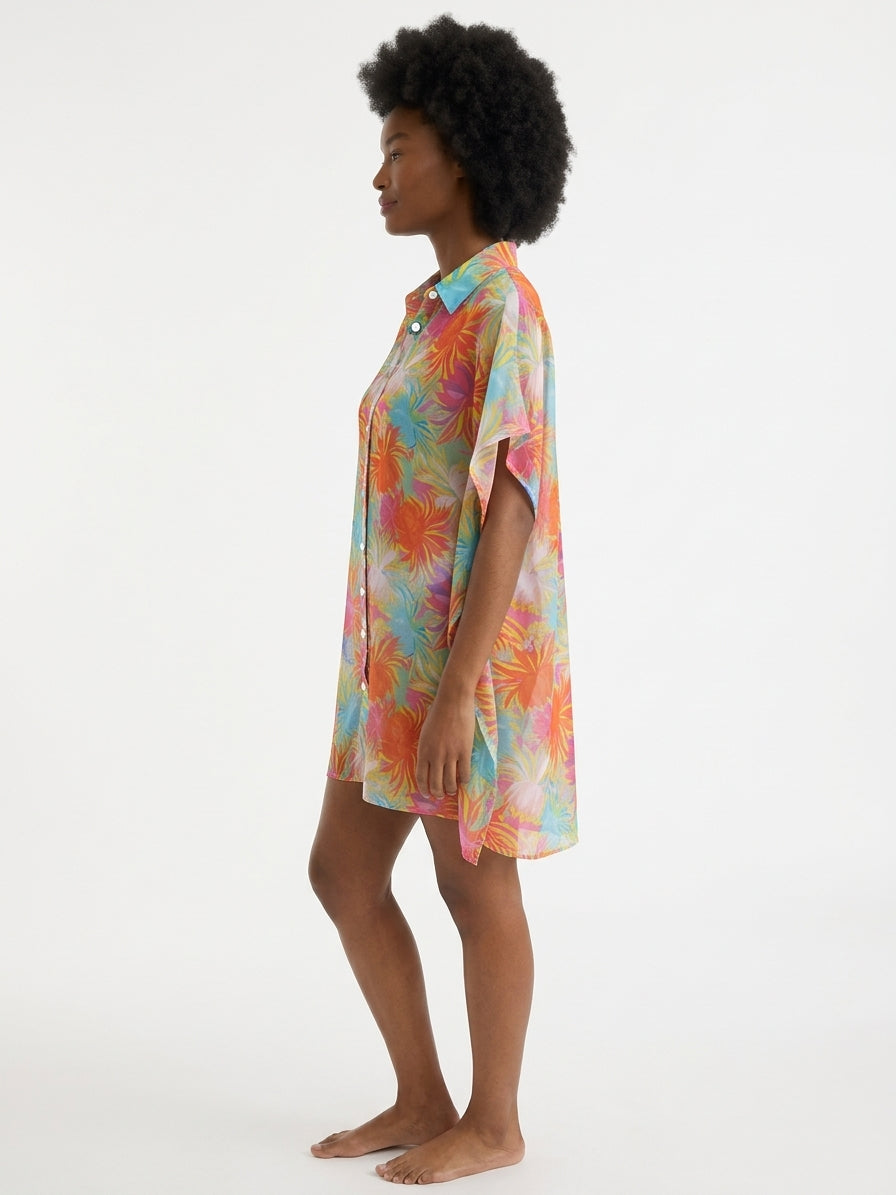 Sunsets Women's Lotus Print Shore Thing Tunic Cover-Up