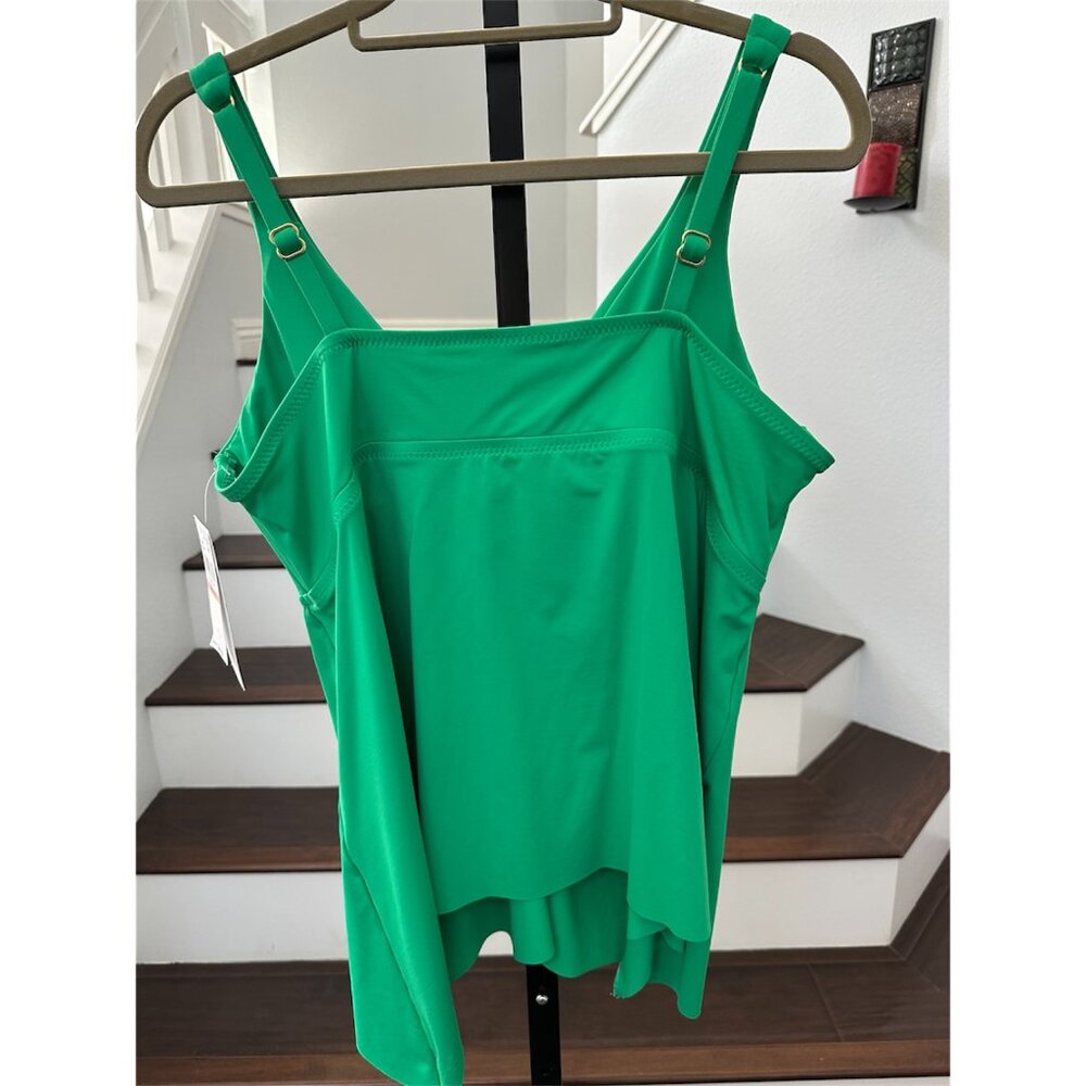 Becca ETC Plus Size Women's Solid Color Code Halter Tankini Top
