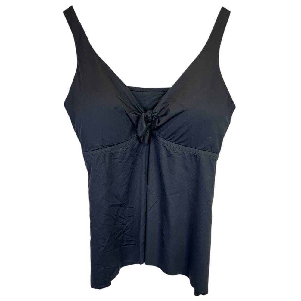 Becca ETC Plus Size Women's Solid Color Code Halter Tankini Top
