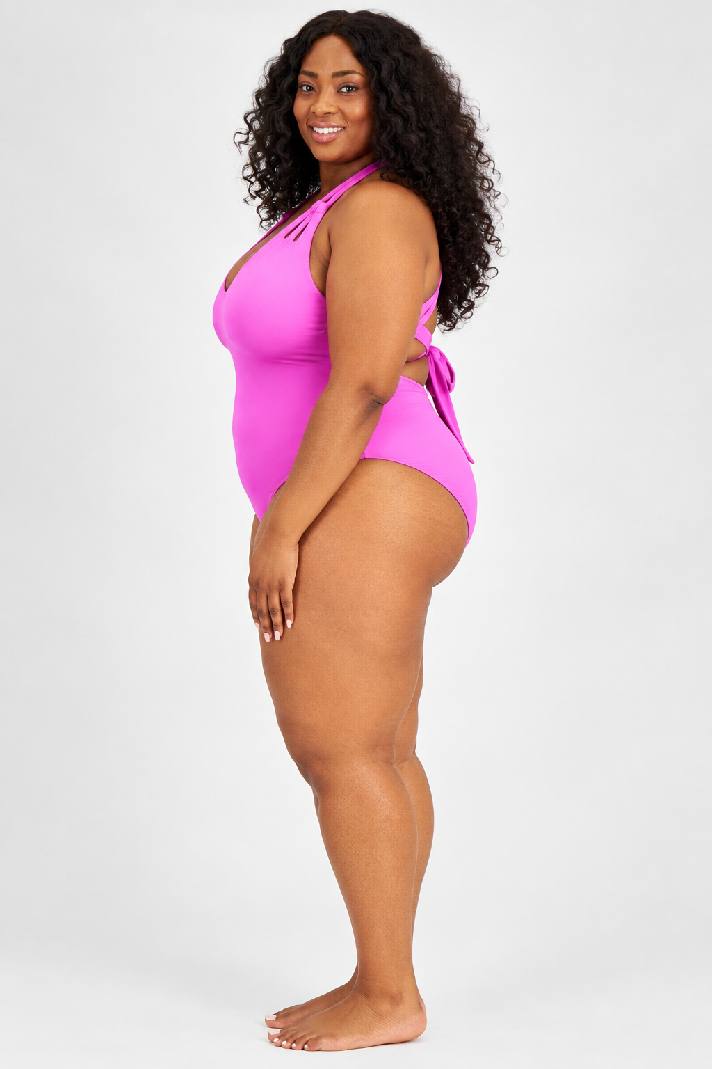 Model side view matching flat lay