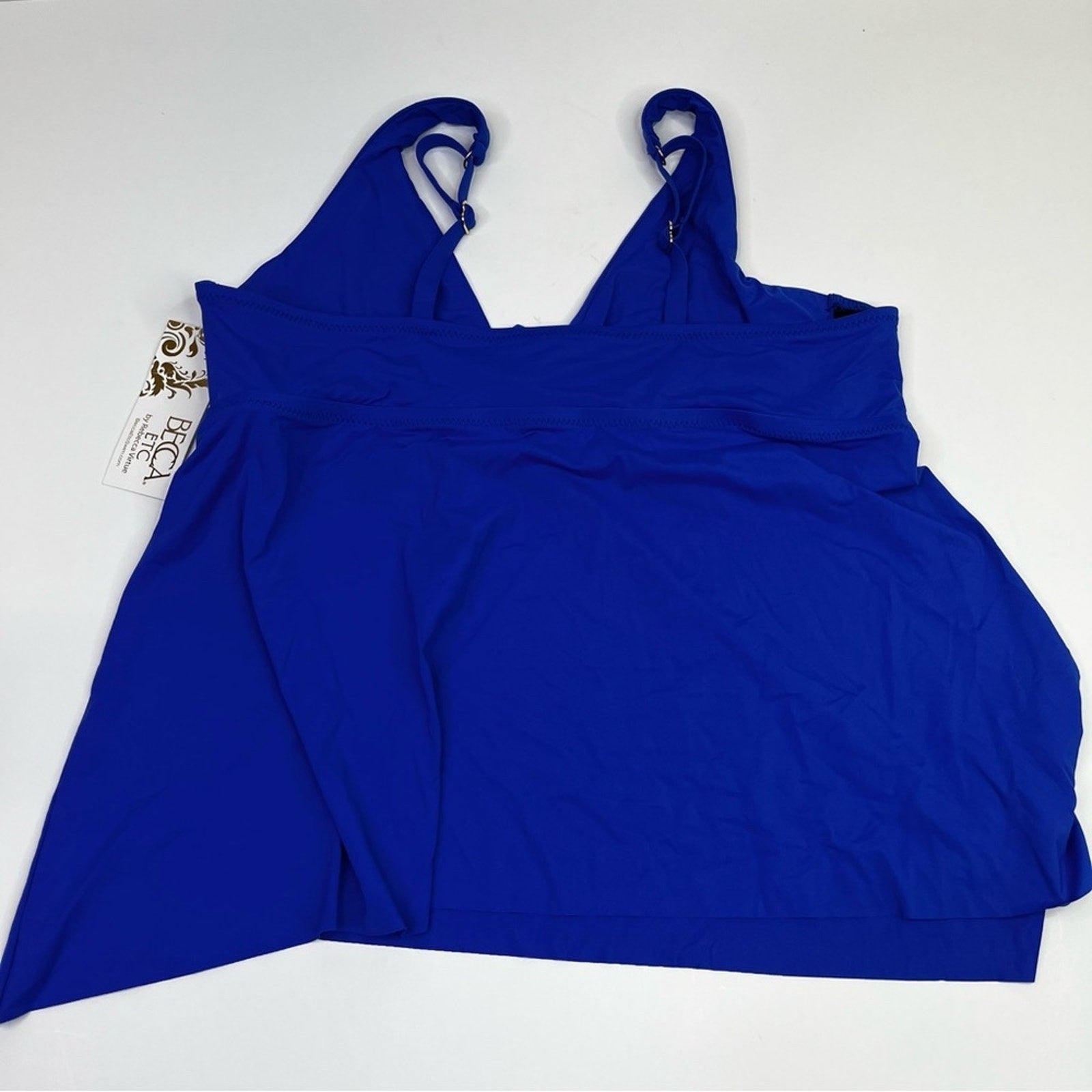 Becca ETC Plus Size Women's Solid Color Code Halter Tankini Top