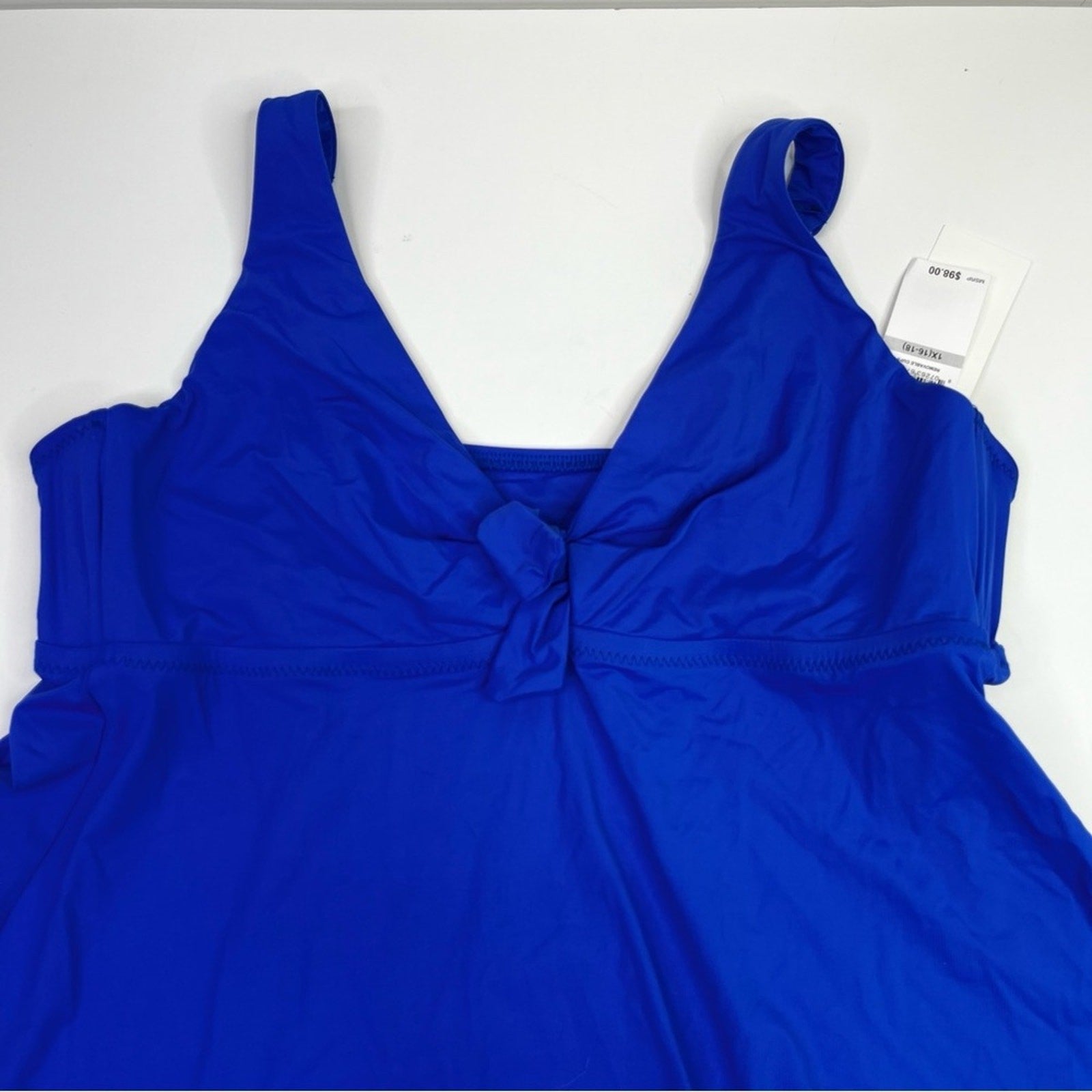 Becca ETC Plus Size Women's Solid Color Code Halter Tankini Top