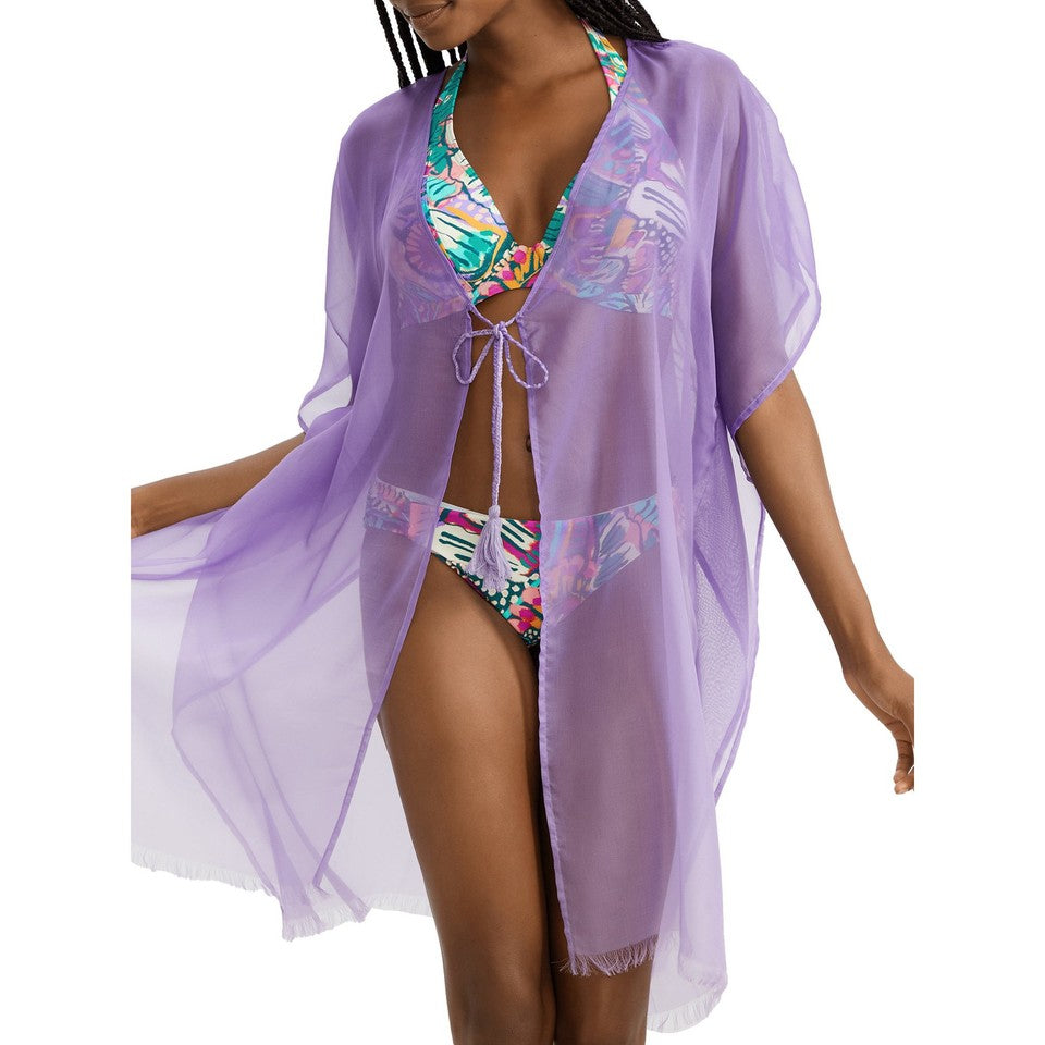 Sunsets Women's Passion Flower Solid Maldives Tunic Cover-Up