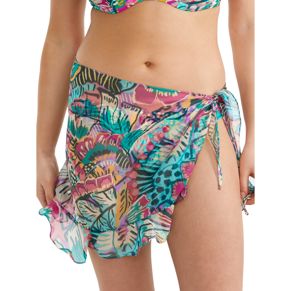 Sunsets Women's Lush Garden Print Short and Sweet Swim Cover-Up Skirt